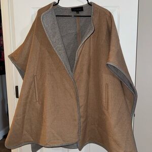 Ann Taylor Tan and Gray Poncho Cape